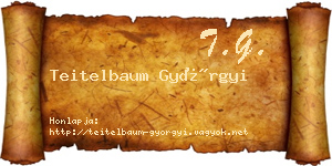 Teitelbaum Györgyi névjegykártya